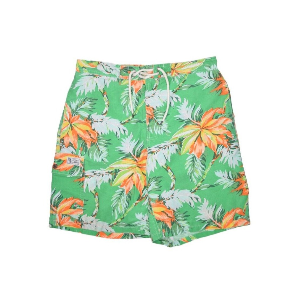 Polo Ralph Lauren Shorts Mens Large Swim Trunks Floral Hawaiian Beach Mesh Lined